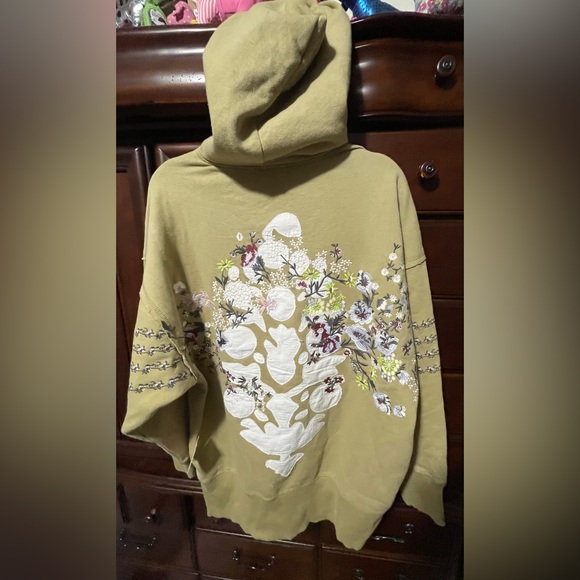 Free People Tops - NWT- FP At my best embroidered logo hoodie XS RARE COLOR